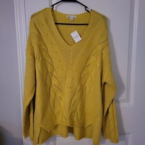 Cato Mustard V-Neck Sweater